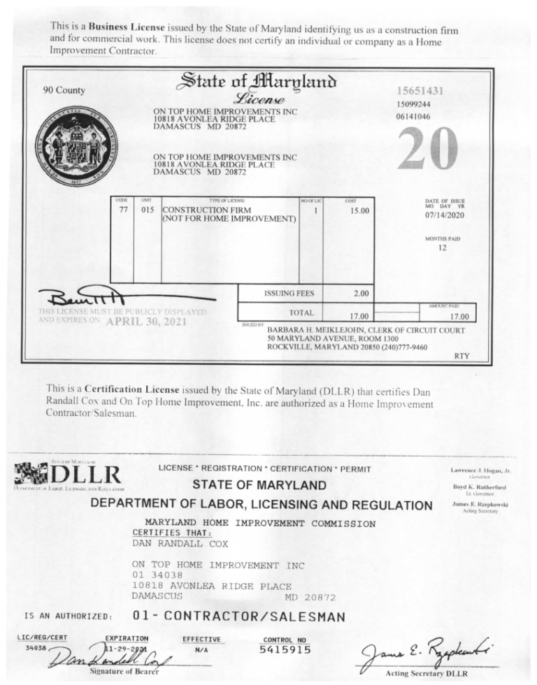 westchester county home improvement license application